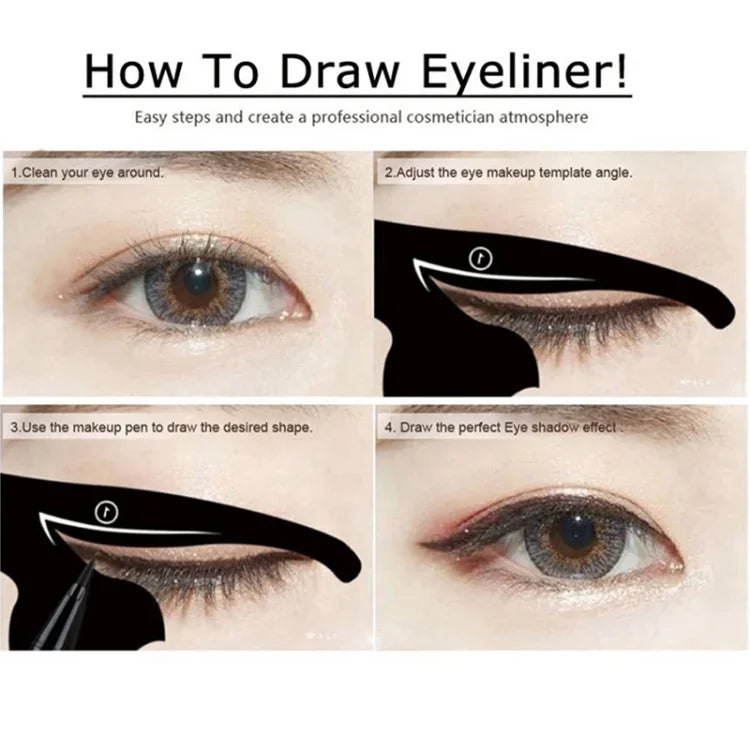 20 Stück / 10 Sets Damen-Katzenlinien-Augen-Make-up-Werkzeugmodell