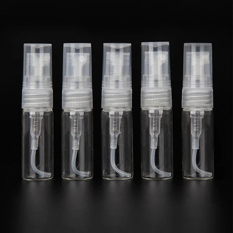 50 Stück leere Parfümflaschen, Sprühflaschen, Fassungsvermögen: 2 ml (transparent), 2 ml (transparent)