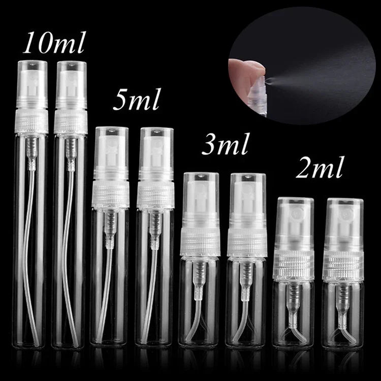 50 Stück leere Parfümflaschen, Sprühflaschen, Fassungsvermögen: 2 ml (transparent), 2 ml (transparent)