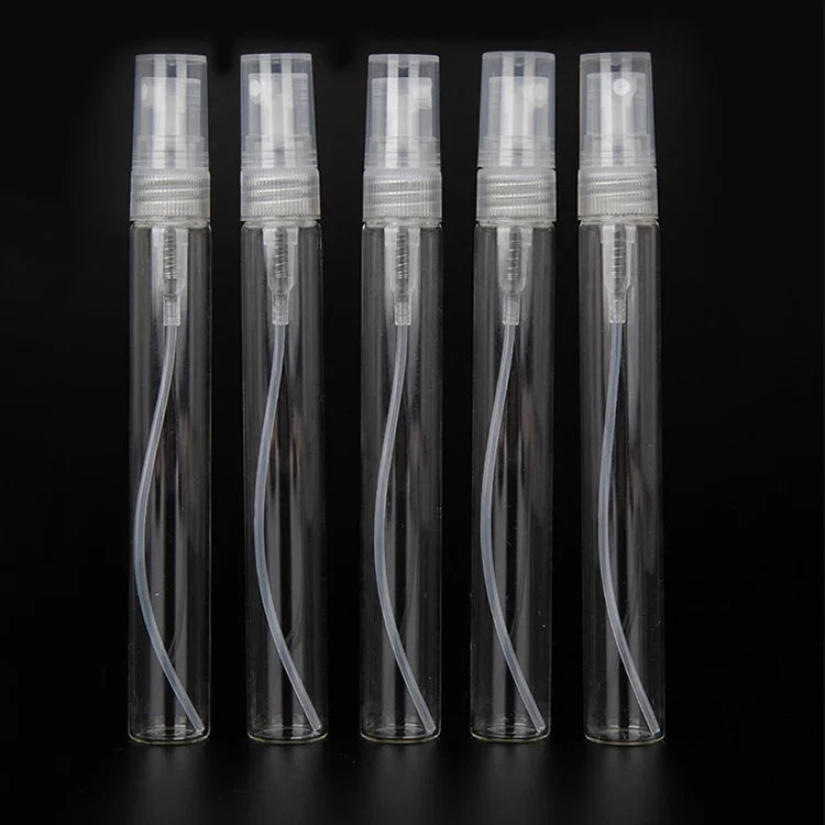 50 Stück Parfümfläschchen, Sprühflaschen, leere Parfümfläschchen, Fassungsvermögen: 10 ml (transparent), 10 ml (transparent)