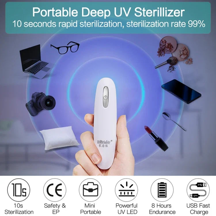 Tragbarer UVC-LED-Lichtsterilisator Desinfektionsstablampe, Desinfektionsstablampe