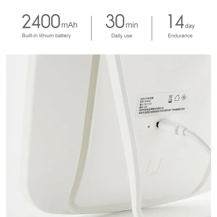 Original Xiaomi Youpin jordan&amp;judy einseitiger quadratischer LED-Tischkosmetikspiegel, einfarbig