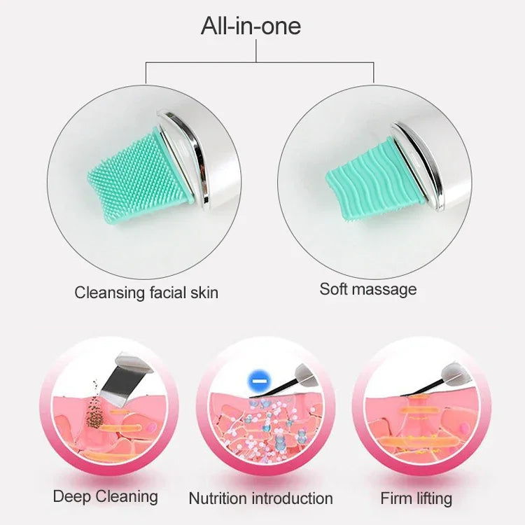 BLK-D016 Ultraschall Beauty Shovel Skin Machine Vibration Haushalt Gesichtsreinigung und Waschmassageinstrument Schönheitsinstrument