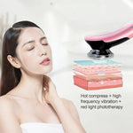 BLK-D818 Facial Beauty Instrument Hot and Cold Color Skin Rejuvenation Instrument EMS Micro Current Beauty Introduction Instrument, BLK-D818  (Pink), BLK-D818  (White)