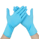100 Stk. blaue Einweg-Butyronitril-Handschuhe für den Haushalt, Größe: L, geeignet für Handflächenbreite: 9 cm-10 cm, neue/alte Verpackung wird zufällig geliefert, Größe: L