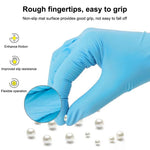 100 Stk. blaue Einweg-Butyronitril-Handschuhe für den Haushalt, Größe: L, geeignet für Handflächenbreite: 9 cm-10 cm, neue/alte Verpackung wird zufällig geliefert, Größe: L