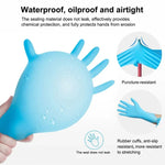 100 Stk. blaue Einweg-Butyronitril-Handschuhe für den Haushalt, Größe: L, geeignet für Handflächenbreite: 9 cm-10 cm, neue/alte Verpackung wird zufällig geliefert, Größe: L