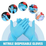 100 Stk. blaue Einweg-Butyronitril-Handschuhe für den Haushalt, Größe: L, geeignet für Handflächenbreite: 9 cm-10 cm, neue/alte Verpackung wird zufällig geliefert, Größe: L