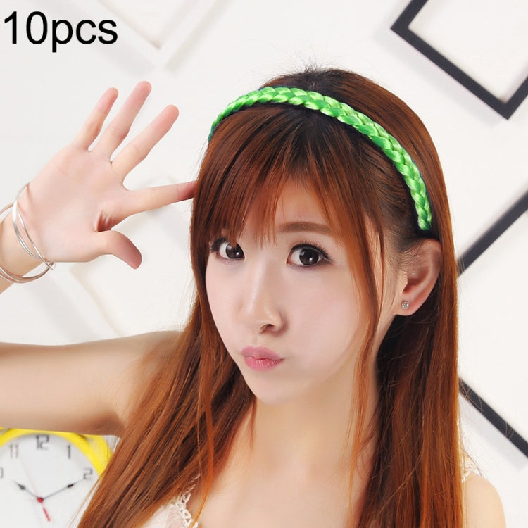 10 Stück Perücken-Twist-Zopf-Schmuck-Stirnband-Haarspange (Hellgelb)