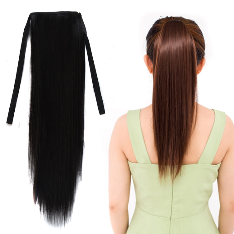 Natürlicher langer, glatter Haar-Pferdeschwanz, Perücke im Bandagen-Stil für Frauen, Länge: 45 cm, 45 cm