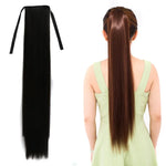 Natürlicher, langer, glatter Haar-Pferdeschwanz, Verband-Stil, Perücken-Pferdeschwanz für Frauen, Länge: 75 cm, 75 cm