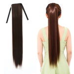 Natürlicher, langer, glatter Haar-Pferdeschwanz, Verband-Stil, Perücken-Pferdeschwanz für Frauen, Länge: 75 cm, 75 cm
