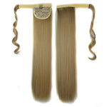 16# Unsichtbare nahtlose Bandagen-Perücke, langes, glattes Haar, Zopf, 16#