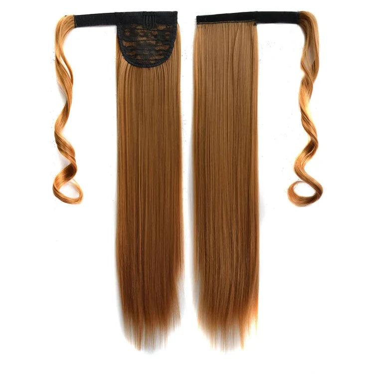 26# Unsichtbare nahtlose Perücke im Verbandstil, lange, glatte Haare, Perücken-Pferdeschwanz, 26#