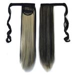 1BH613# Unsichtbarer nahtloser Verband-Stil Perücke Lange glatte Haare Perücke Pferdeschwanz, 1BH613#