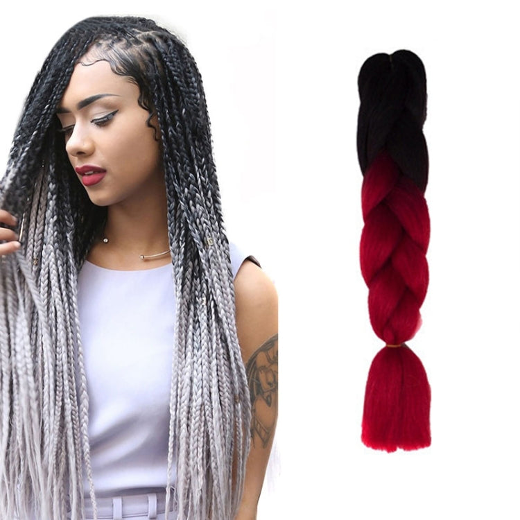 Fashion Color Gradient Individual Braid Wigs Chemical Fiber Big Braids, Length: 60cm(04 Black+Red), 04, 05, 07, 09, 10, 11, 12, 13, 14, 19, 20, 22, 23, 24, 32, 33, 39, 40, 41, 48, 52, 53, 55, 57, 58, 60