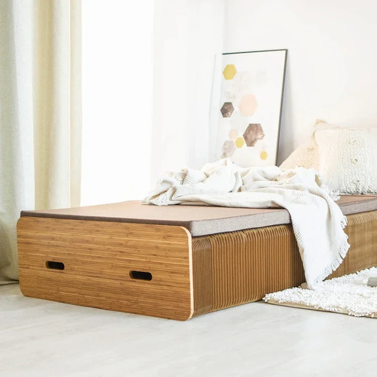 Kreatives Klapp-Einzelbett, Größe: Breite: 200x90cm, Größe: Breite: 200x90cm (Grau), Größe: Breite: 200x90cm (Braun)