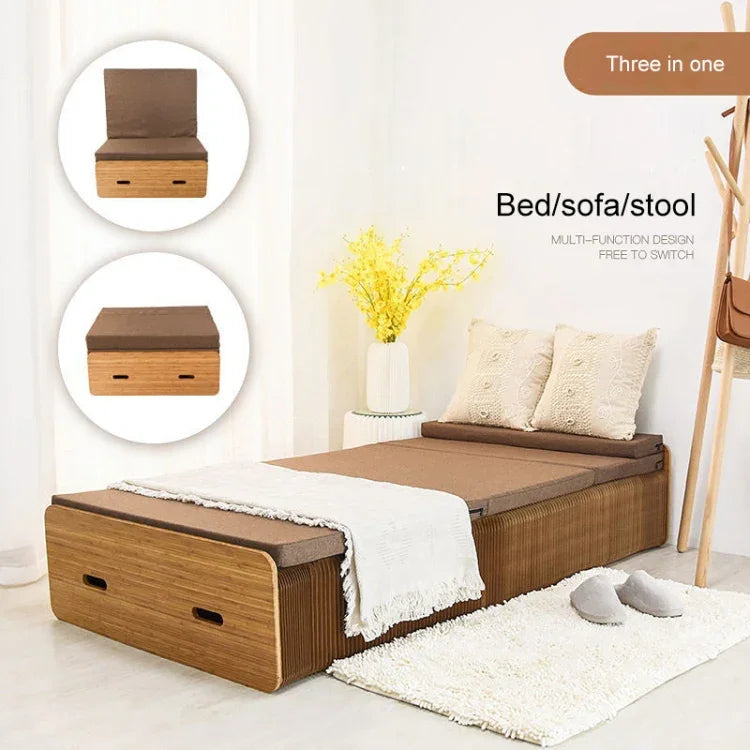 Kreatives Klapp-Einzelbett, Größe: Breite: 200x90cm, Größe: Breite: 200x90cm (Grau), Größe: Breite: 200x90cm (Braun)