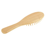 Natürlicher Massage-Haarkamm aus Holz mit Gummibasis und Holzbürste, Größe: Klein, Klein (Weiß)