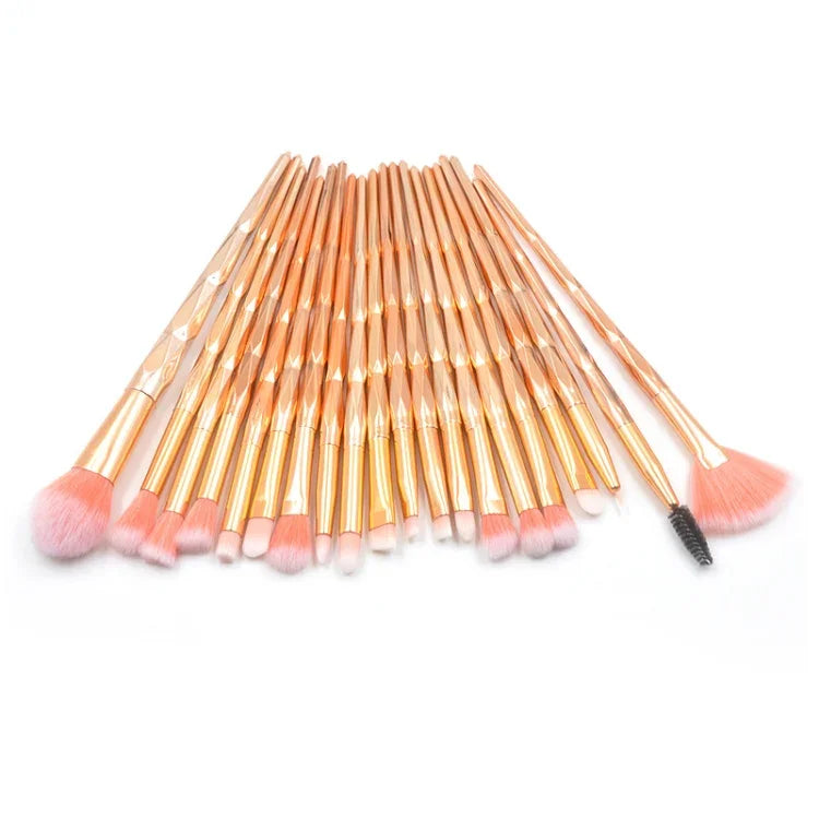 20-in-1-Augenpinsel mit Diamantgriff, multifunktionaler Make-up-Pinsel, Griff in Rosa und Blau, Pinsel in Lila, HCB9120A, HCB9120B, HCB9120C, HCB9120D, HCB9120E, HCB9120F, HCB9120G