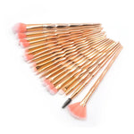 20-in-1-Augenpinsel mit Diamantgriff, multifunktionaler Make-up-Pinsel, Griff in Rosa und Blau, Pinsel in Lila, HCB9120A, HCB9120B, HCB9120C, HCB9120D, HCB9120E, HCB9120F, HCB9120G