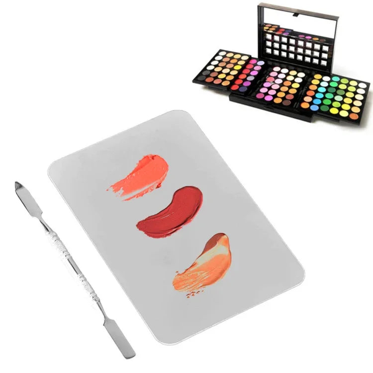 Quadratische Make-up-Palette aus Edelstahl, Größe S, 115 x 75 mm