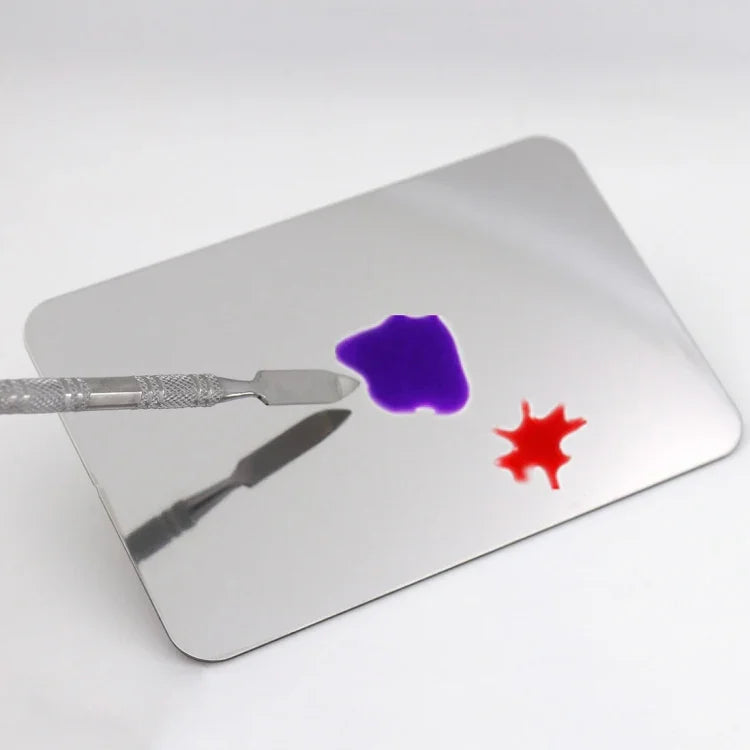 Quadratische Make-up-Palette aus Edelstahl, Größe S, 115 x 75 mm