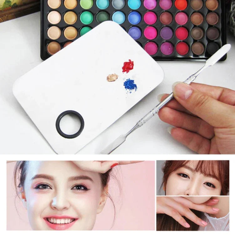 Make-up-Palette aus Edelstahl, Größe L, quadratisch, 150 x 100 mm