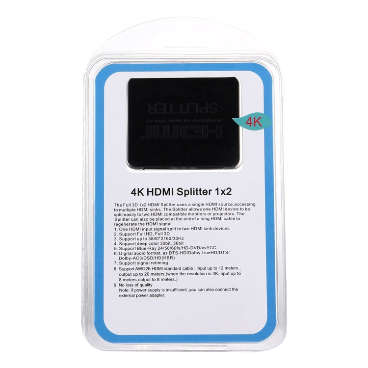 4K HDMI-Splitter Full HD 1080p Video HDMI Umschalter 1x2 Split Out Verstärker Dual Display für HDTV DVD PS3 Xbox, 4K HDMI (Schwarz), 4K HDMI (Weiß)