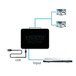 4K HDMI-Splitter Full HD 1080p Video HDMI Umschalter 1x2 Split Out Verstärker Dual Display für HDTV DVD PS3 Xbox, 4K HDMI (Schwarz), 4K HDMI (Weiß)