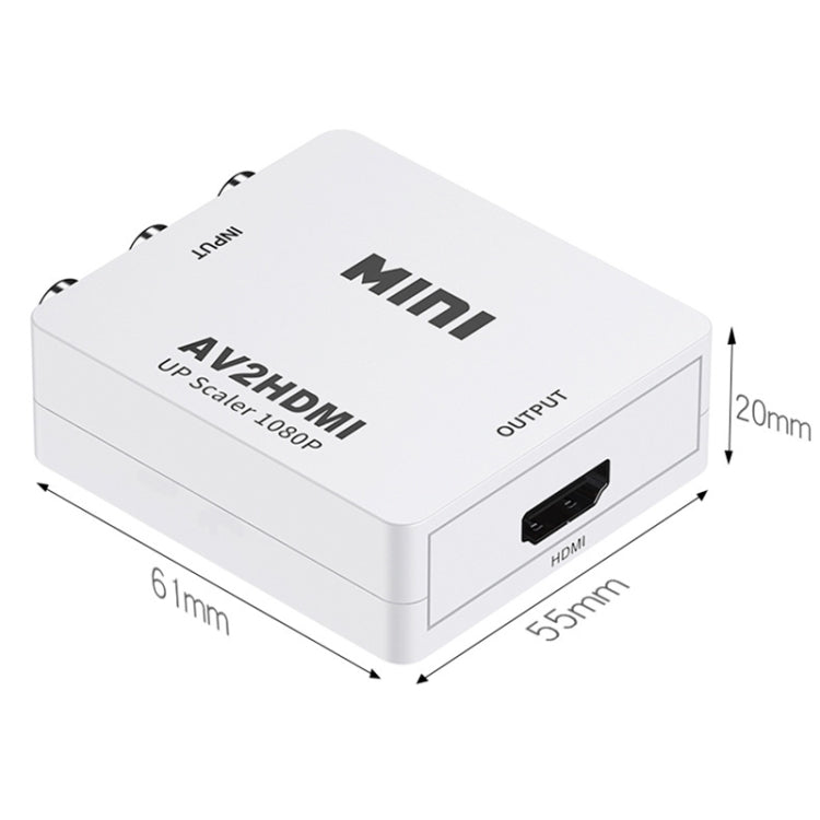 HOWEI HW-2105 Mini AV CVBS/L+R Audio zu HDMI Konverter Adapter, unterstützt Scaler 1080P, HW-2105 AV zu HDMI