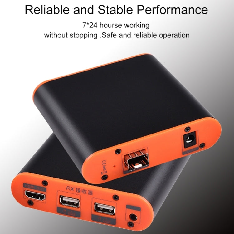 OPT882-KVM HDMI Extender (Empfänger & Sender) Glasfaser Extender mit USB-Anschluss und KVM-Funktion, Übertragungsdistanz: 20KM, OPT882-KVM