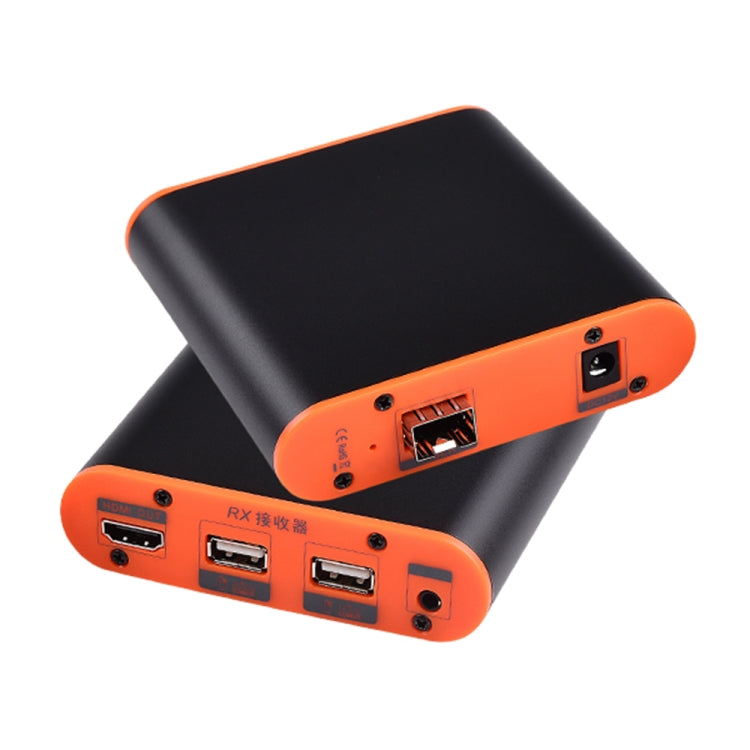 OPT882-KVM HDMI Extender (Empfänger & Sender) Glasfaser Extender mit USB-Anschluss und KVM-Funktion, Übertragungsdistanz: 20KM, OPT882-KVM