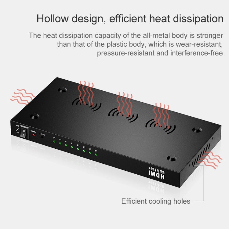 1 x 8 Full HD 1080P HDMI Verteiler mit Schalter, unterstützt 3D & 4K x 2K