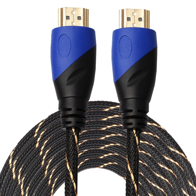 15m HDMI 1.4 Version 1080P gewebtes Netzkabel Blau Schwarz Stecker HDMI Stecker zu HDMI Stecker Audio Video Anschlussadapterkabel, Länge: 15m