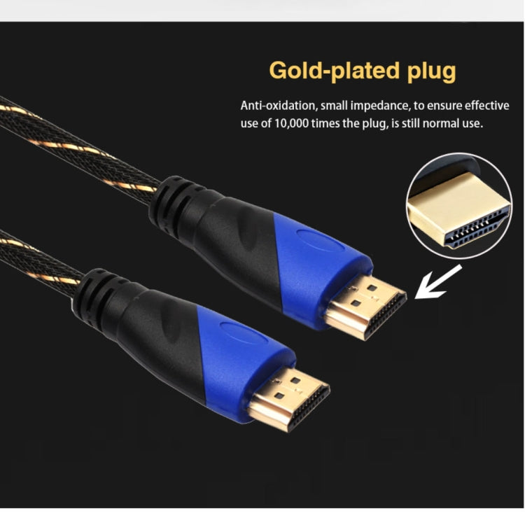 15m HDMI 1.4 Version 1080P gewebtes Netzkabel Blau Schwarz Stecker HDMI Stecker zu HDMI Stecker Audio Video Anschlussadapterkabel, Länge: 15m