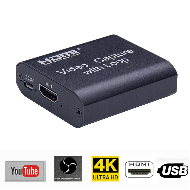 USB 2.0 auf HDMI 4K HD Video-Capture mit Loop-Ausgang