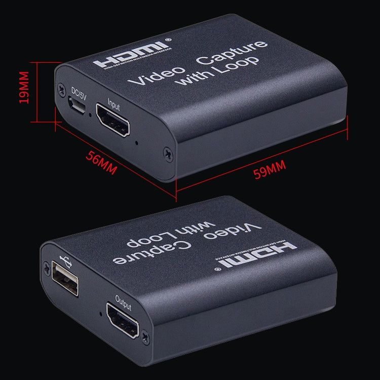 USB 2.0 auf HDMI 4K HD Video-Capture mit Loop-Ausgang