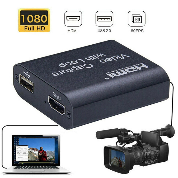 USB 2.0 auf HDMI 4K HD Video-Capture mit Loop-Ausgang