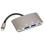 1040KEY 8-Pin zu USB + Typ-C / USB-C + OTG Multifunktionaler Konverter Adapter, 1040KEY