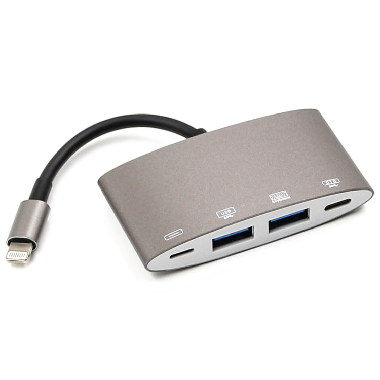 1040KEY 8-Pin zu USB + Typ-C / USB-C + OTG Multifunktionaler Konverter Adapter, 1040KEY