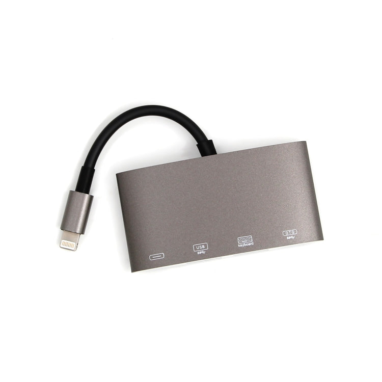 1040KEY 8-Pin zu USB + Typ-C / USB-C + OTG Multifunktionaler Konverter Adapter, 1040KEY