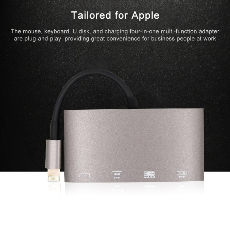 1040KEY 8-Pin zu USB + Typ-C / USB-C + OTG Multifunktionaler Konverter Adapter, 1040KEY