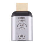 Type-C / USB-C Buchse zu HDMI Stecker Aluminiumlegierung Adapter, Type-C Buchse zu HDMI Stecker