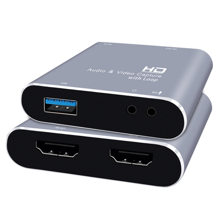 Z37 HDMI-Buchse + Mikrofon zu HDMI-Buchse + Audio + USB HD Video- und Audio-Capture-Karte mit Schleife, Z37