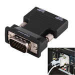 HDMI Buchse zu VGA Stecker Konverter mit Audioausgang Adapter für Projektor, Monitor, Fernseher, HDMI zu VGA+Audio