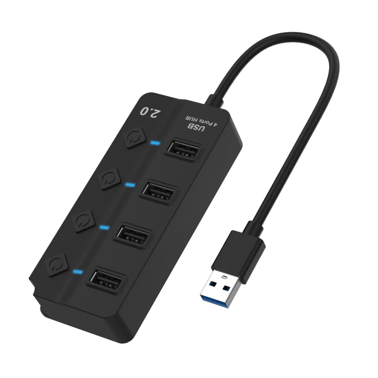 Onten 5301 USB 3.0 Stecker zu 4 USB 2.0 Buchsen Splitter Extender mit unabhängigem Schalter, 5301