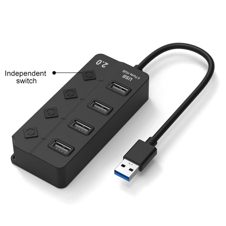 Onten 5301 USB 3.0 Stecker zu 4 USB 2.0 Buchsen Splitter Extender mit unabhängigem Schalter, 5301