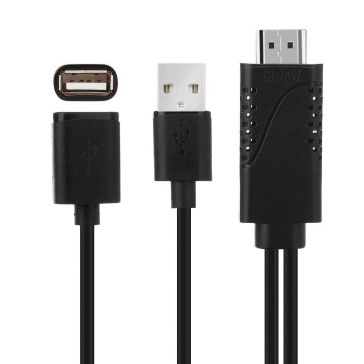 USB-Stecker + USB 2.0 Buchse zu HDMI Telefon-zu-HDTV-Adapterkabel