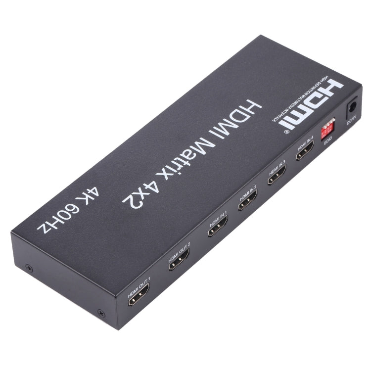 HDMI 4x2 Matrix Umschalter / Splitter mit Fernbedienung, unterstützt ARC / MHL / 4Kx2K / 3D, 4 HDMI Eingänge, 2 HDMI Ausgänge, unterstützt ARC / MHL / 4Kx2K / 3D